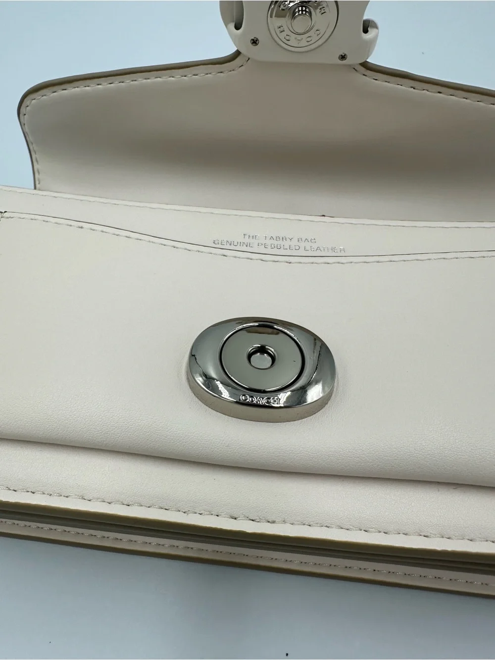 Limited Coach Tabby 20 Shoulder Bag Chalk White Leather Tonal C Hardware CAM8